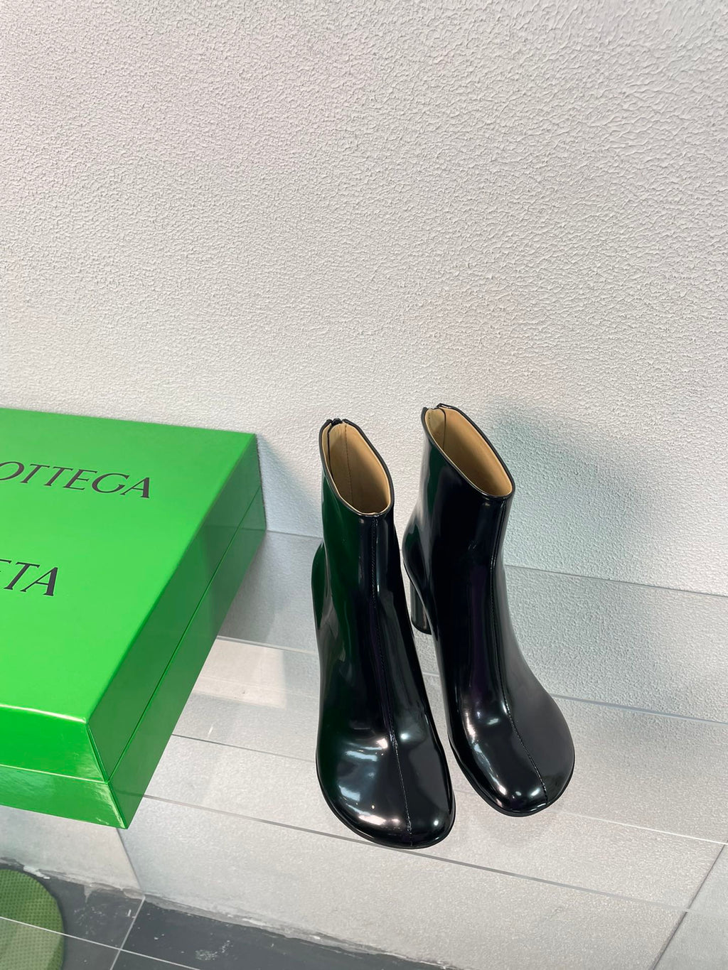 BOTTEGA VENETA ATOMIC ANKLE BOOT IN BLACK CALFSKIN 75 MM