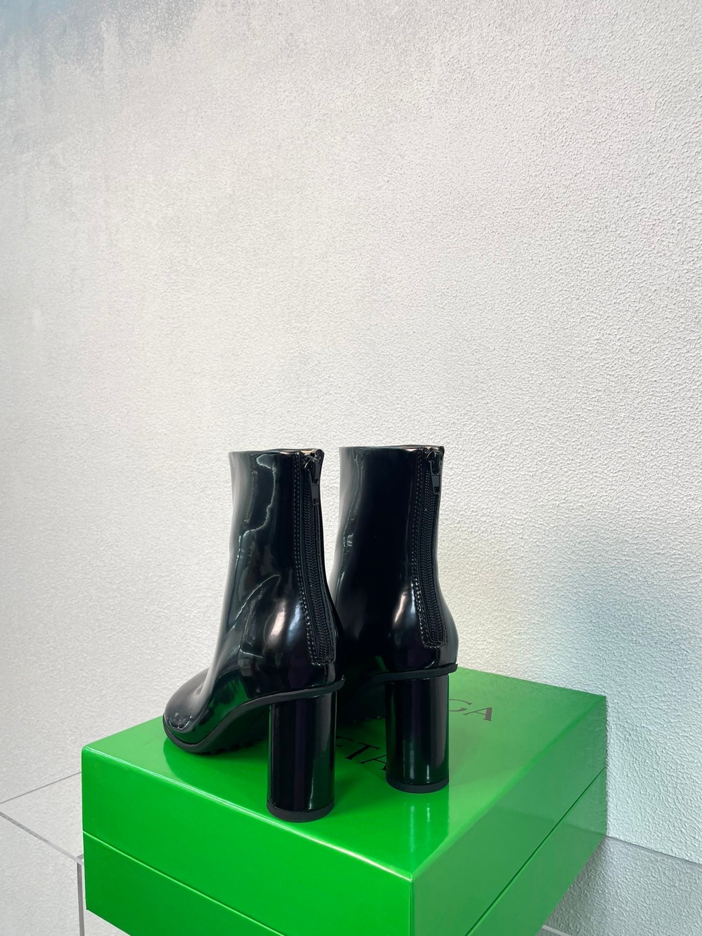 BOTTEGA VENETA ATOMIC ANKLE BOOT IN BLACK CALFSKIN 75 MM
