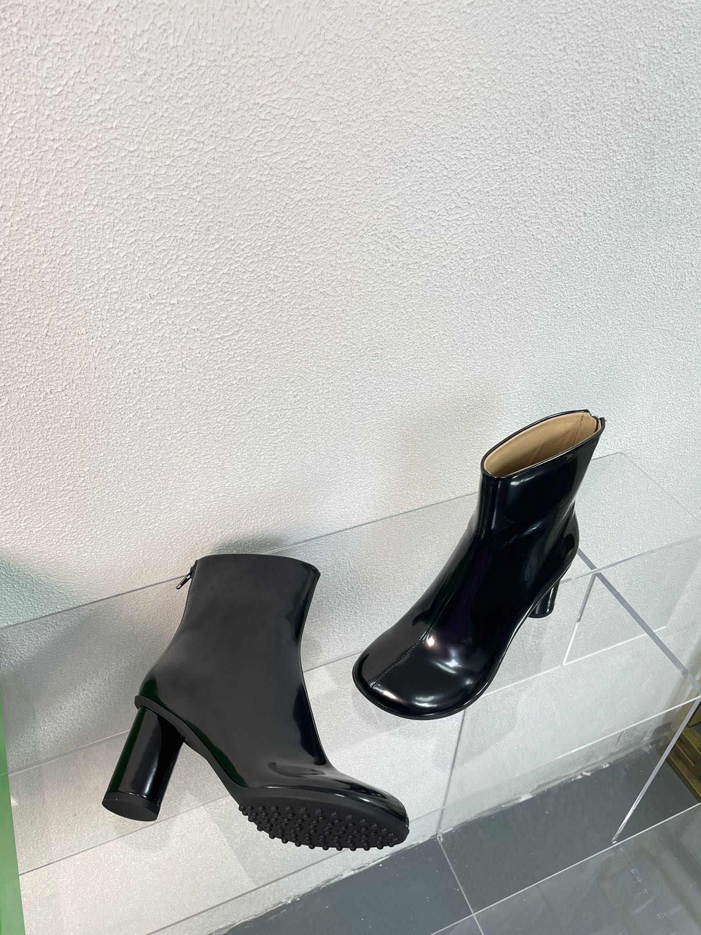 BOTTEGA VENETA ATOMIC ANKLE BOOT IN BLACK CALFSKIN 75 MM