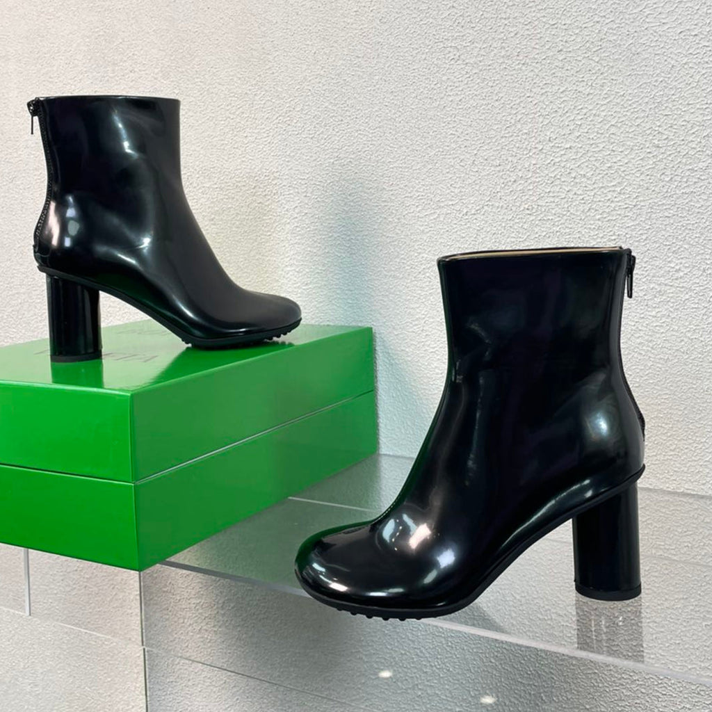 BOTTEGA VENETA ATOMIC ANKLE BOOT IN BLACK CALFSKIN 75 MM