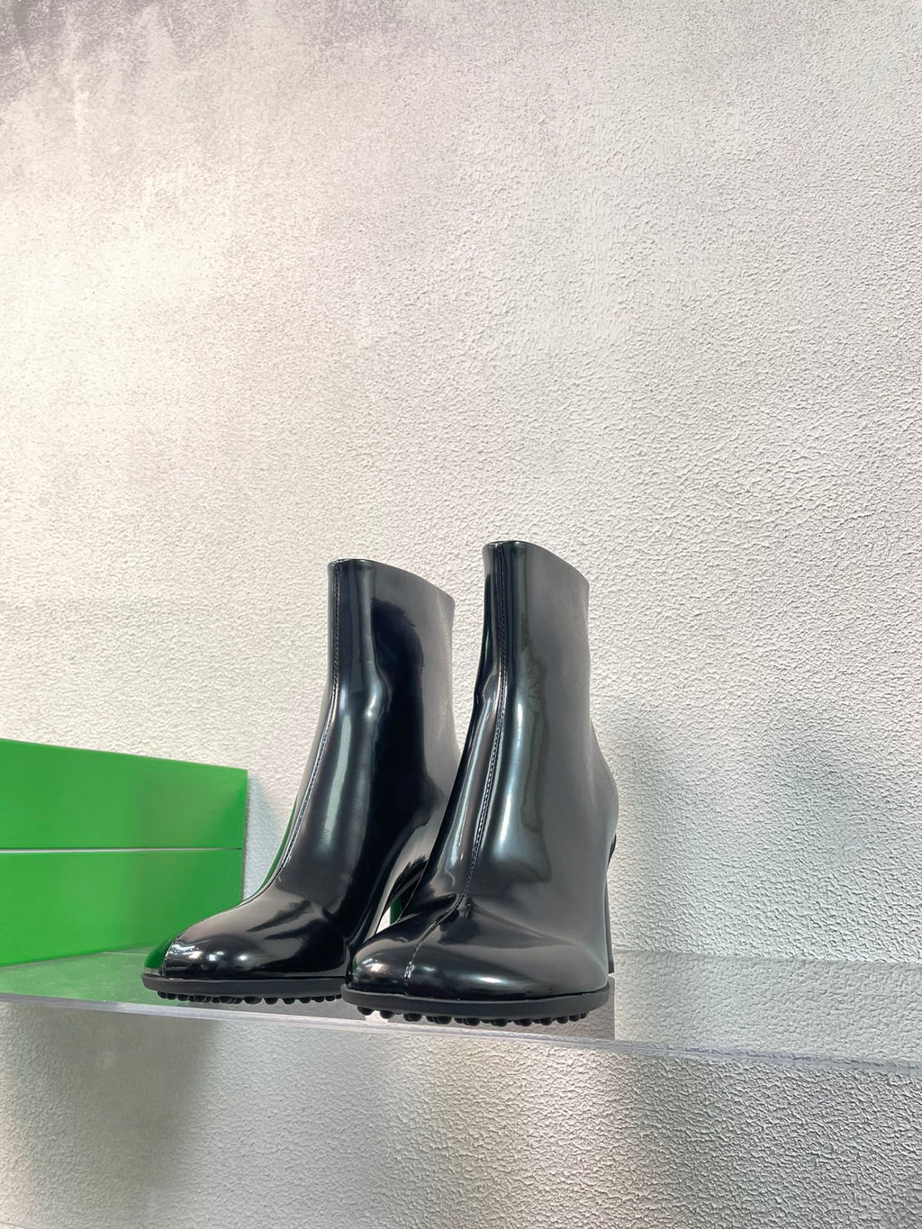 BOTTEGA VENETA ATOMIC ANKLE BOOT IN BLACK CALFSKIN 75 MM