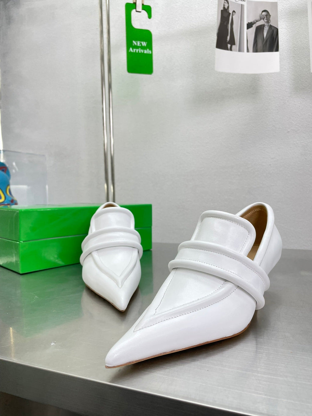 BOTTEGA VENETA HIGH PUMP 35 MM IN WHITE CALFSKIN