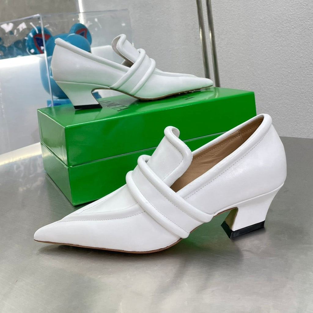 BOTTEGA VENETA HIGH PUMP 35 MM IN WHITE CALFSKIN