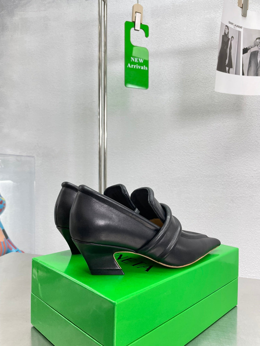 BOTTEGA VENETA HIGH PUMP 35 MM IN BLACK CALFSKIN