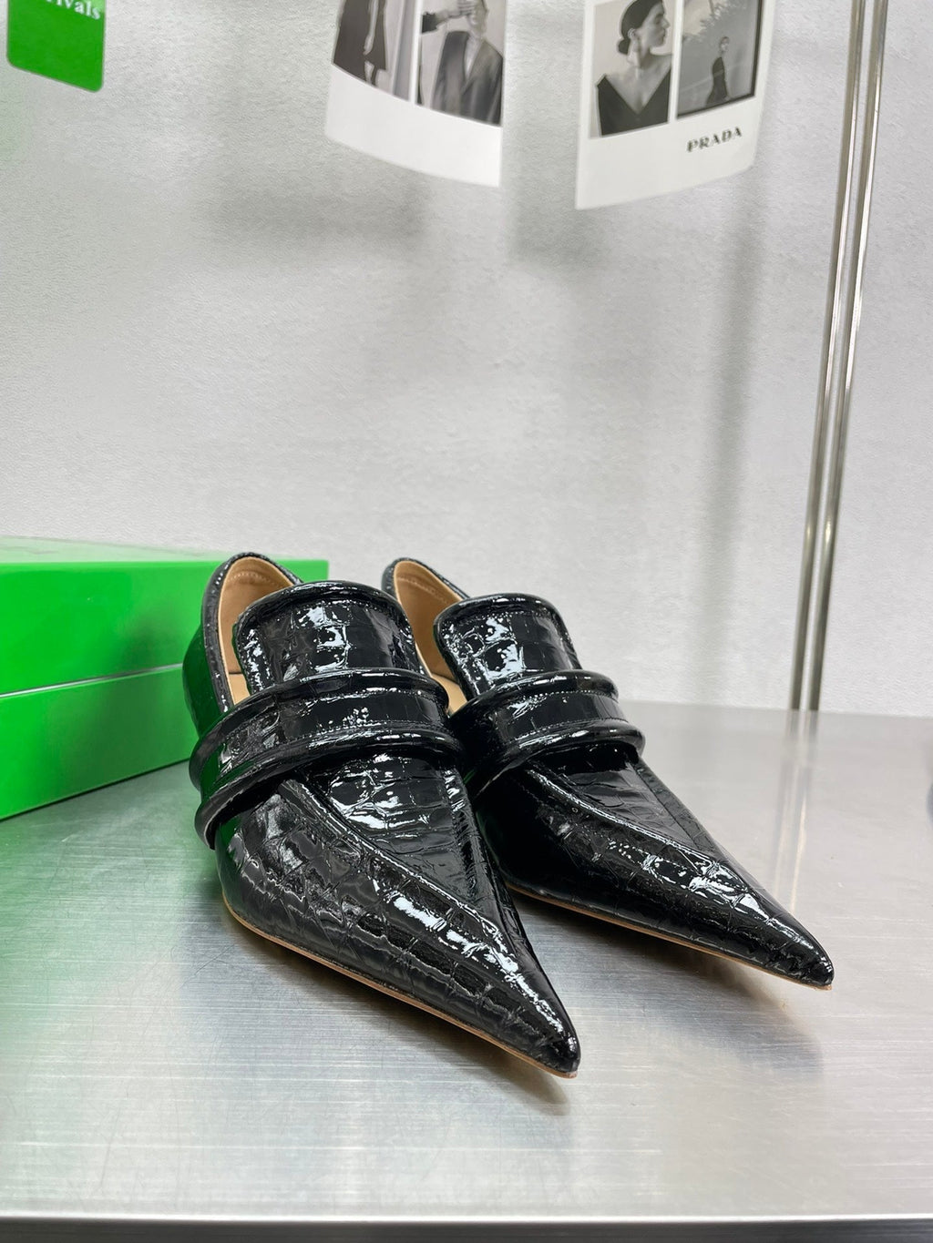 BOTTEGA VENETA HIGH PUMP 35 MM IN BLACK PATENT CALFSKIN