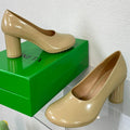 BOTTEGA VENETA ATOMIC HIGH PUMP 9 CM IN BISQUE BEIGE CALFSKIN