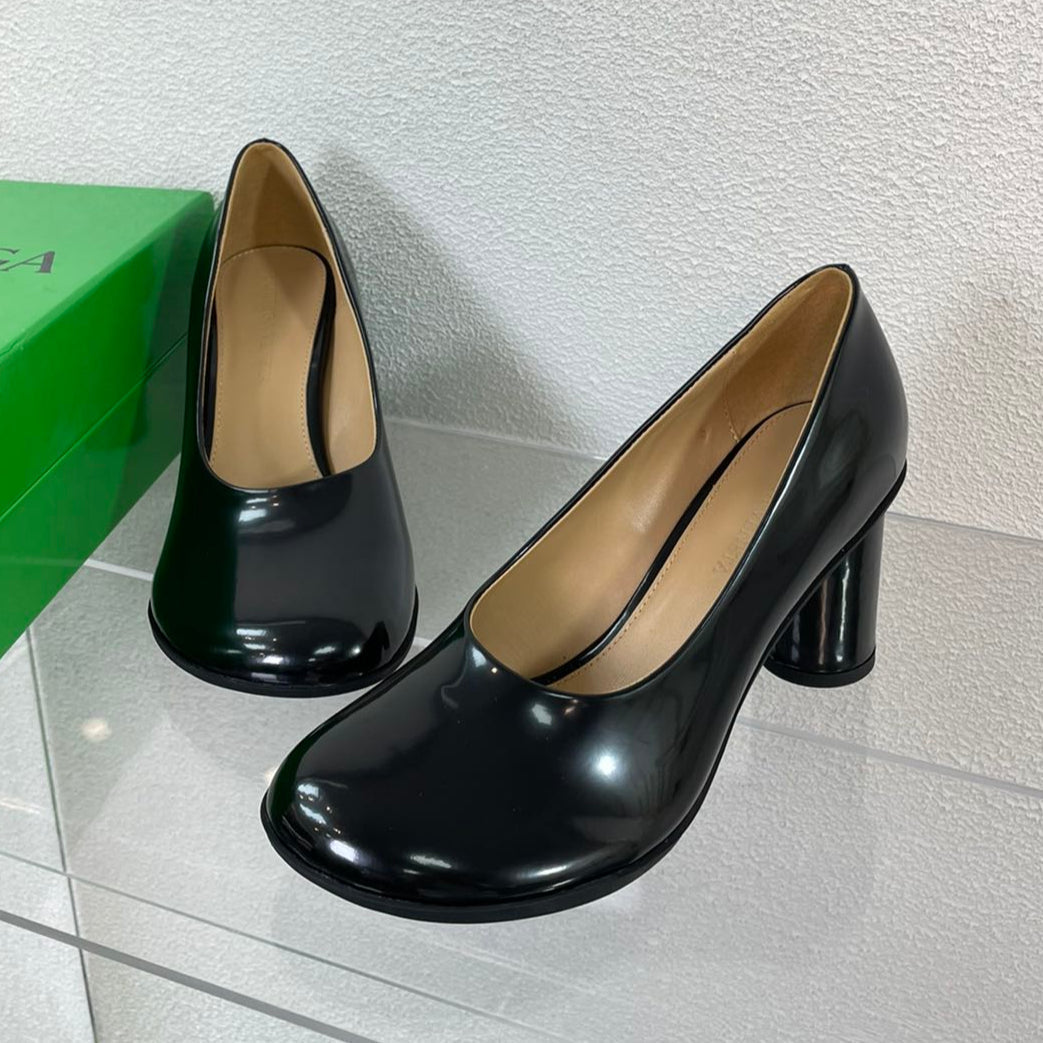 BOTTEGA VENETA ATOMIC HIGH PUMP 9 CM IN BLACK CALFSKIN
