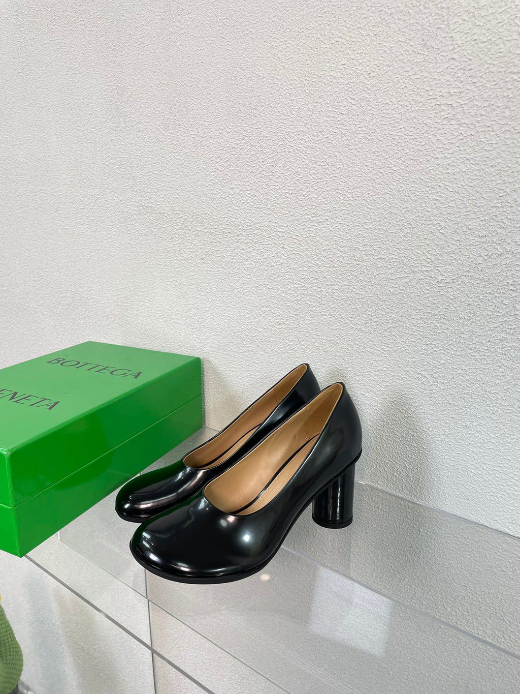 BOTTEGA VENETA ATOMIC HIGH PUMP 9 CM IN BLACK CALFSKIN