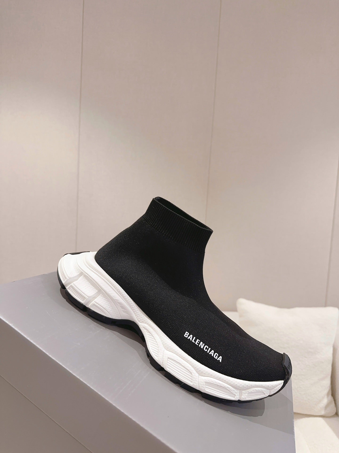 BALENCIAGA 25S SPEED TRAINER SNEAKERS 55 MM IN BLACK KNIT STYLE 5