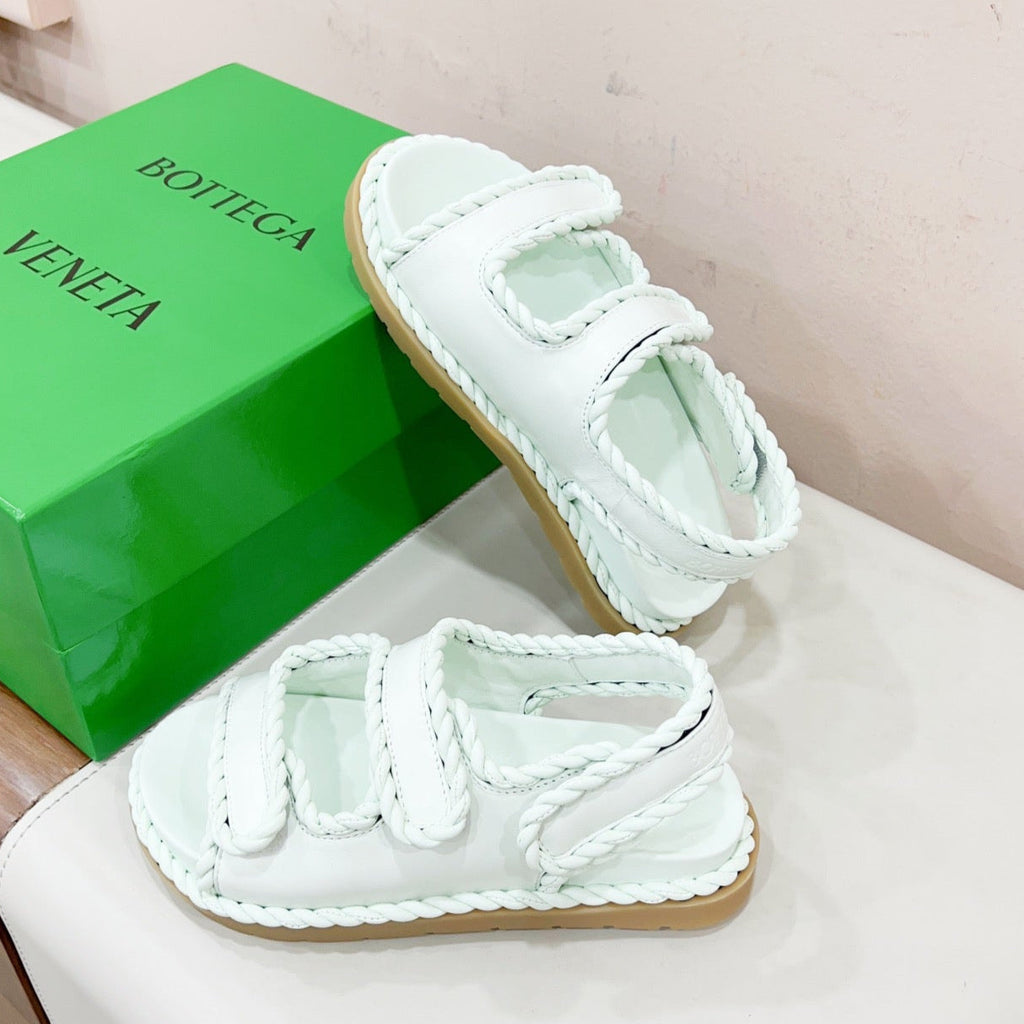 BOTTEGA VENETA REFINED DAD SANDAL IN WHITE LAMBSKIN