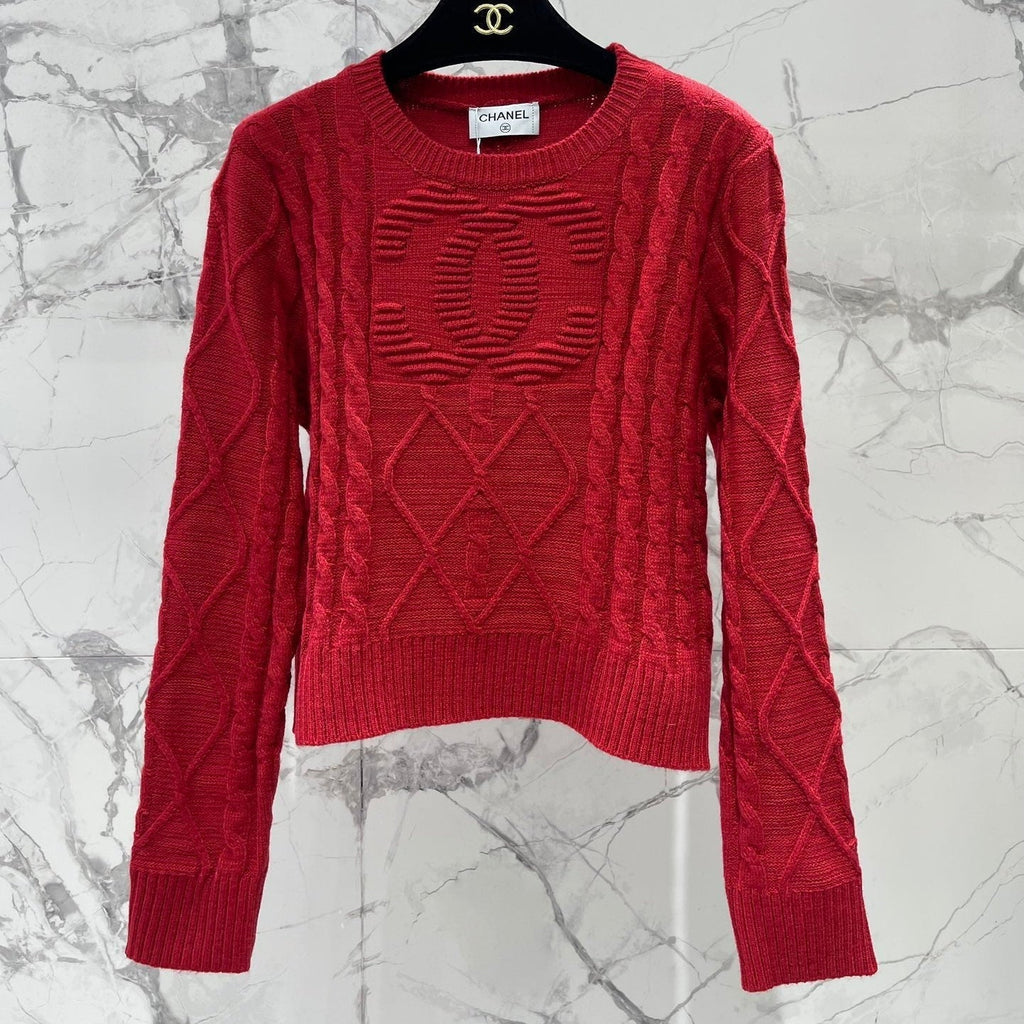 CHANEL 26S LONG-SLEEVE CREWNECK SWEATER 666