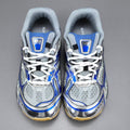 BOTTEGA VENETA SNEAKERS IN SILVER AND BLUE MESH