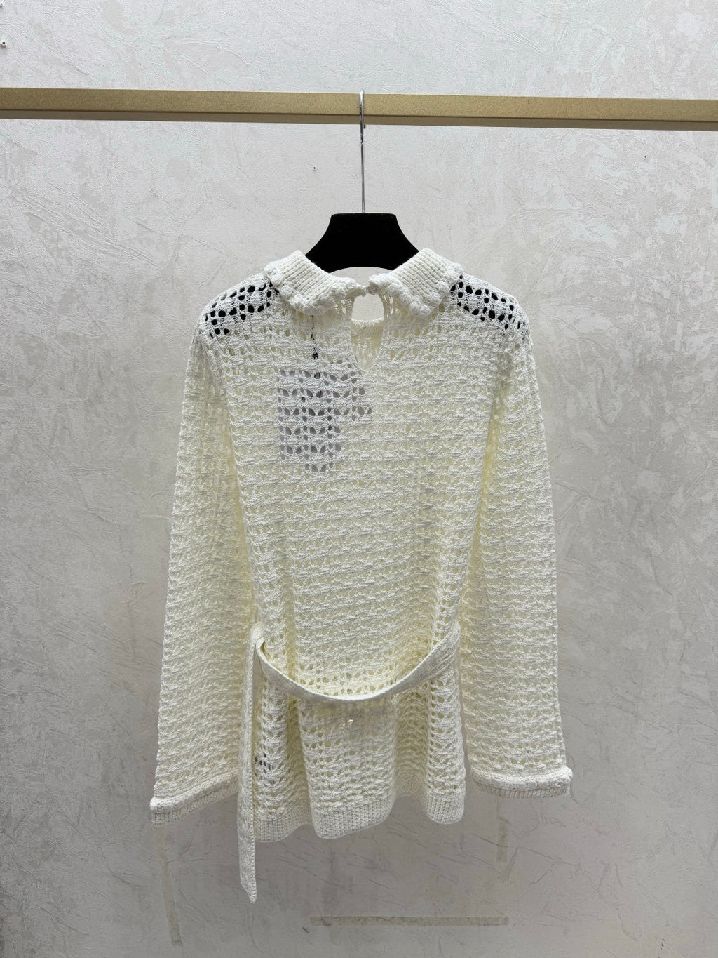 CHANEL 25S OPEN-KNIT WAIST-TIE SWEATER 528