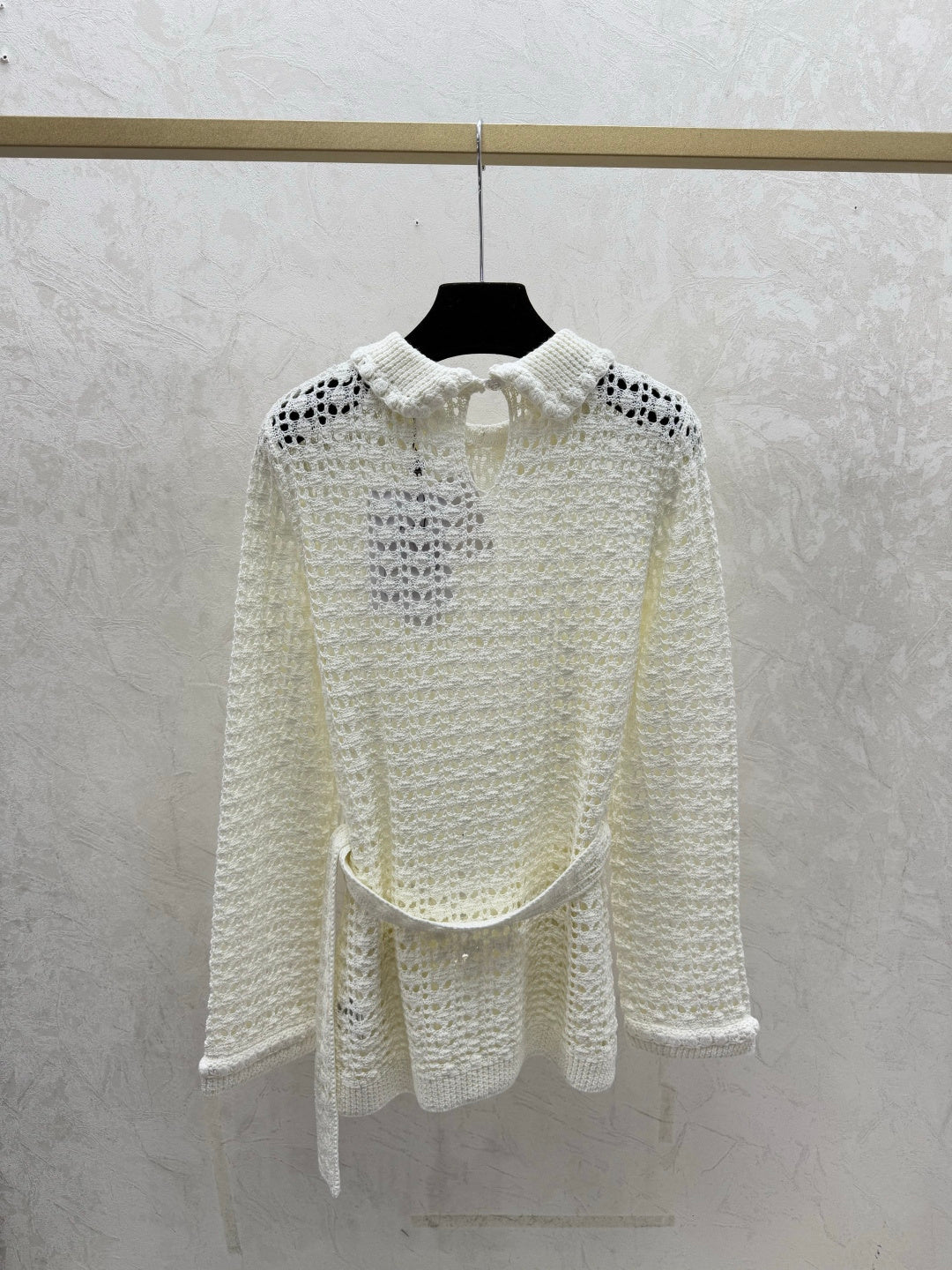 CHANEL 25S OPEN-KNIT WAIST-TIE SWEATER 528