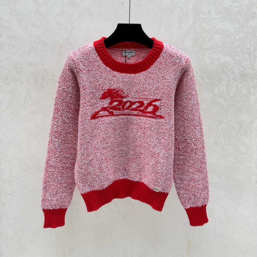 CHANEL 25S LONG-SLEEVE ROUND-NECK SWEATER 514