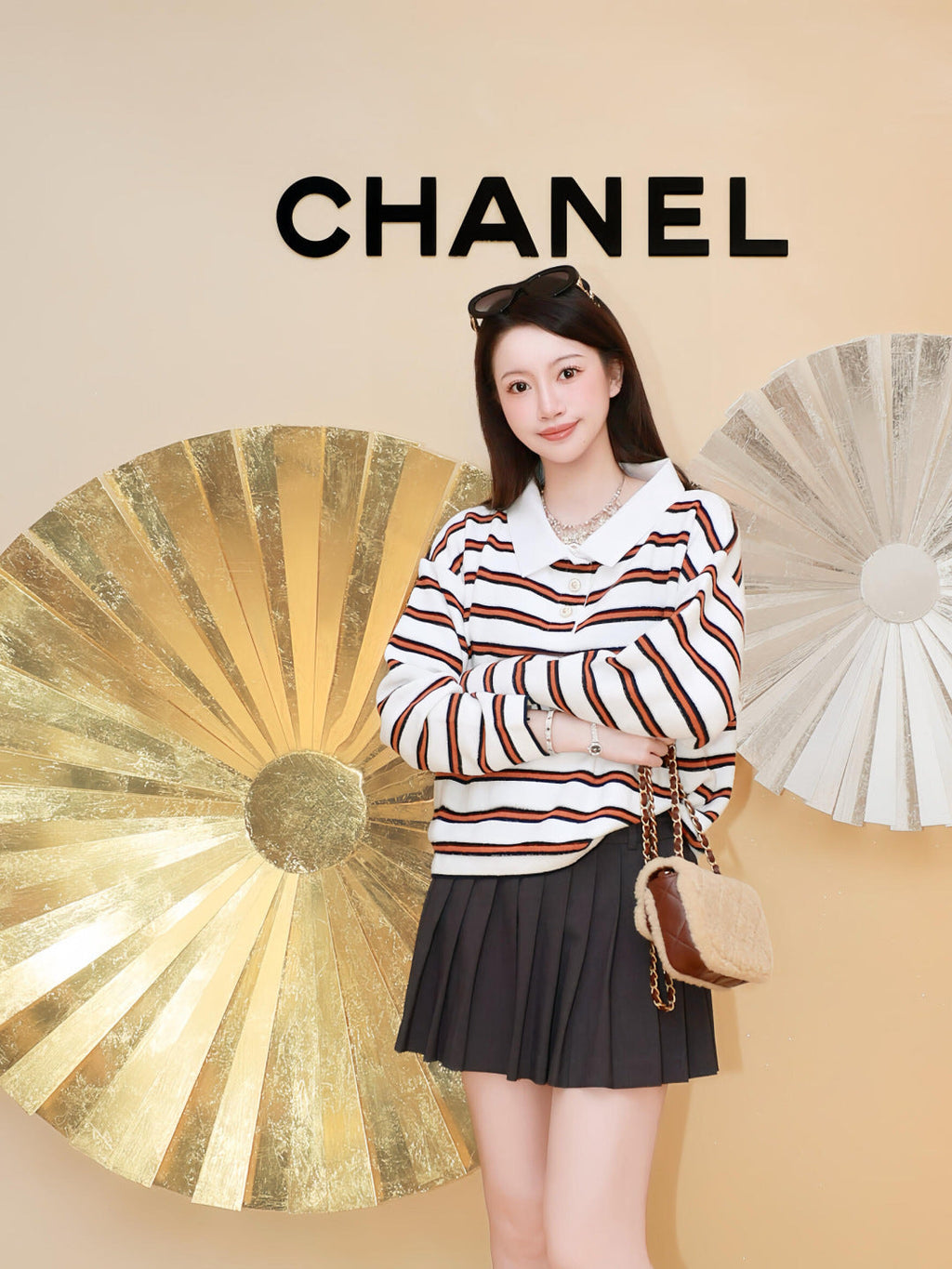 CHANEL 25S KNIT STRIPED POLO 587