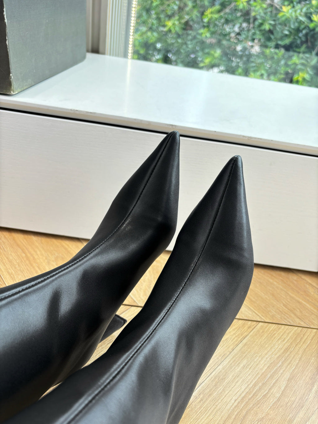 BALENCIAGA 25S HIGH BOOT IN BLACK EMBOSSED COW LEATHER