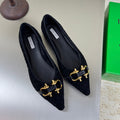 BOTTEGA VENETA BALLET FLAT IN BLACK INTRECCIATO SUEDE