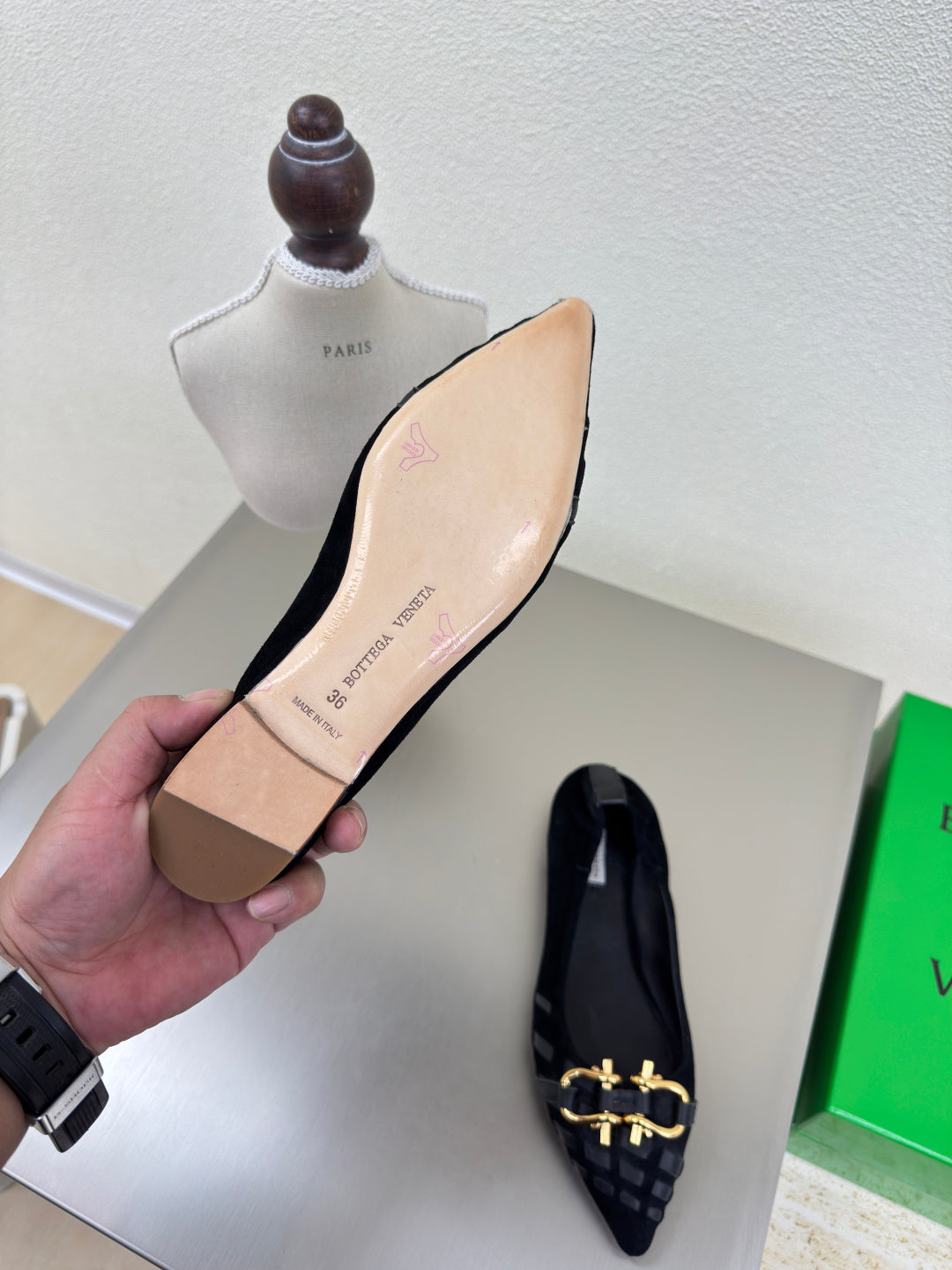 BOTTEGA VENETA BALLET FLAT IN BLACK SUEDE