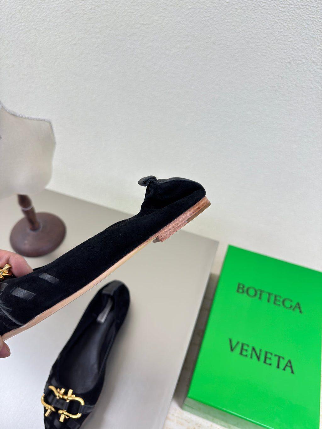 BOTTEGA VENETA BALLET FLAT IN BLACK SUEDE