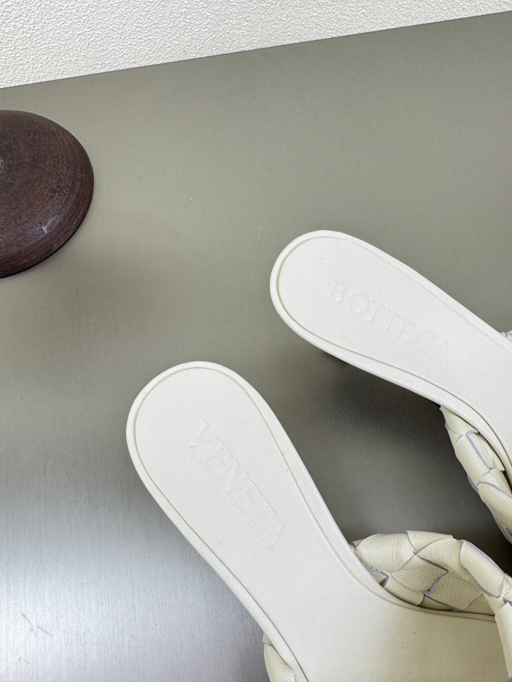BOTTEGA VENETA BLINK HIGH 5 CM MULE IN WHITE INTRECCIATO LEATHER