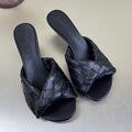 BOTTEGA VENETA BLINK HIGH 5 CM MULE IN BLACK INTRECCIATO LEATHER