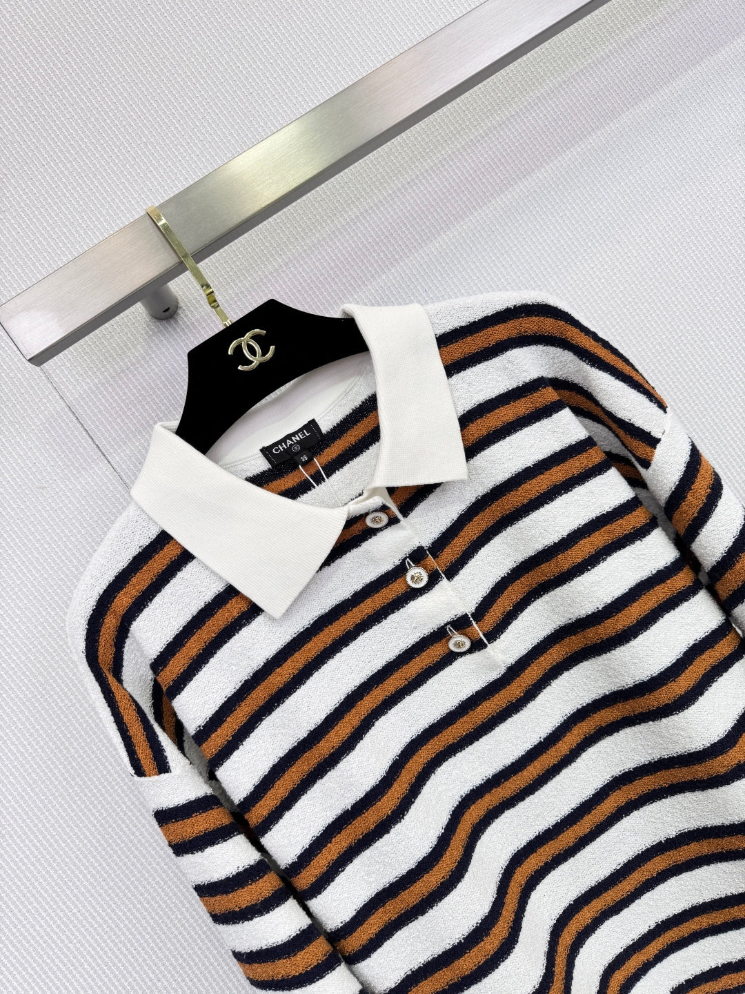 CHANEL 25S KNIT STRIPED POLO 587