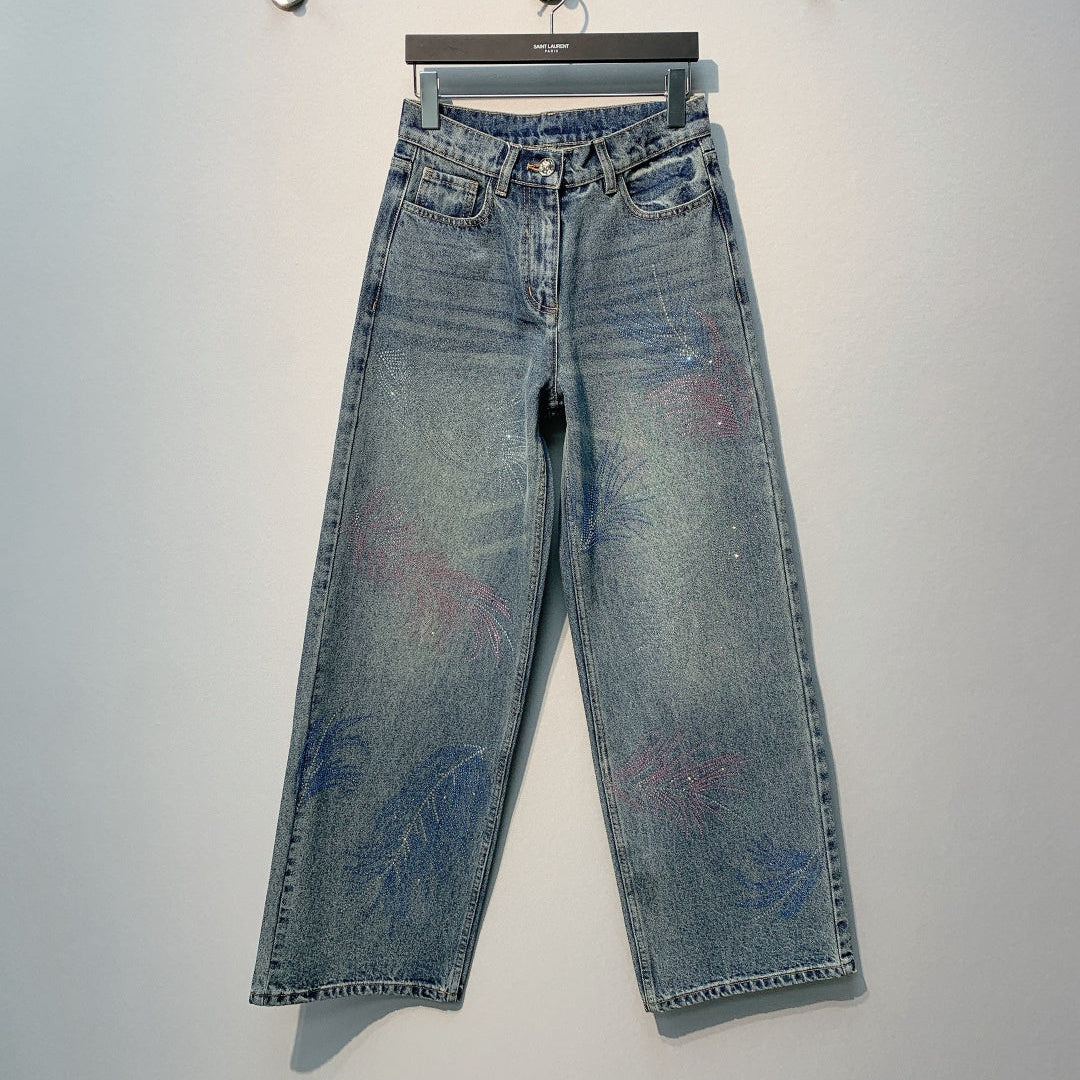 CHANEL 26S JEANS WITH RHINESTONES 668