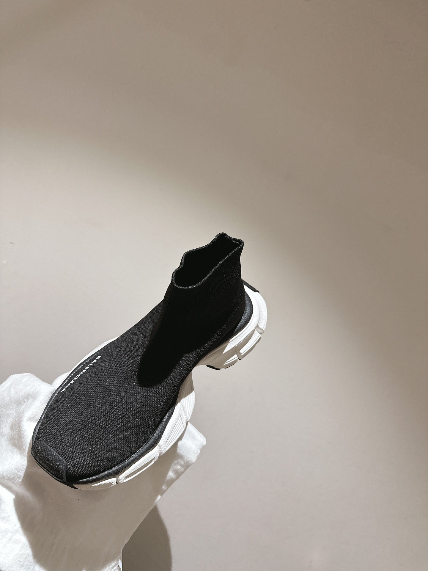 BALENCIAGA 25S SPEED TRAINER SNEAKERS 55 MM IN BLACK KNIT STYLE 1