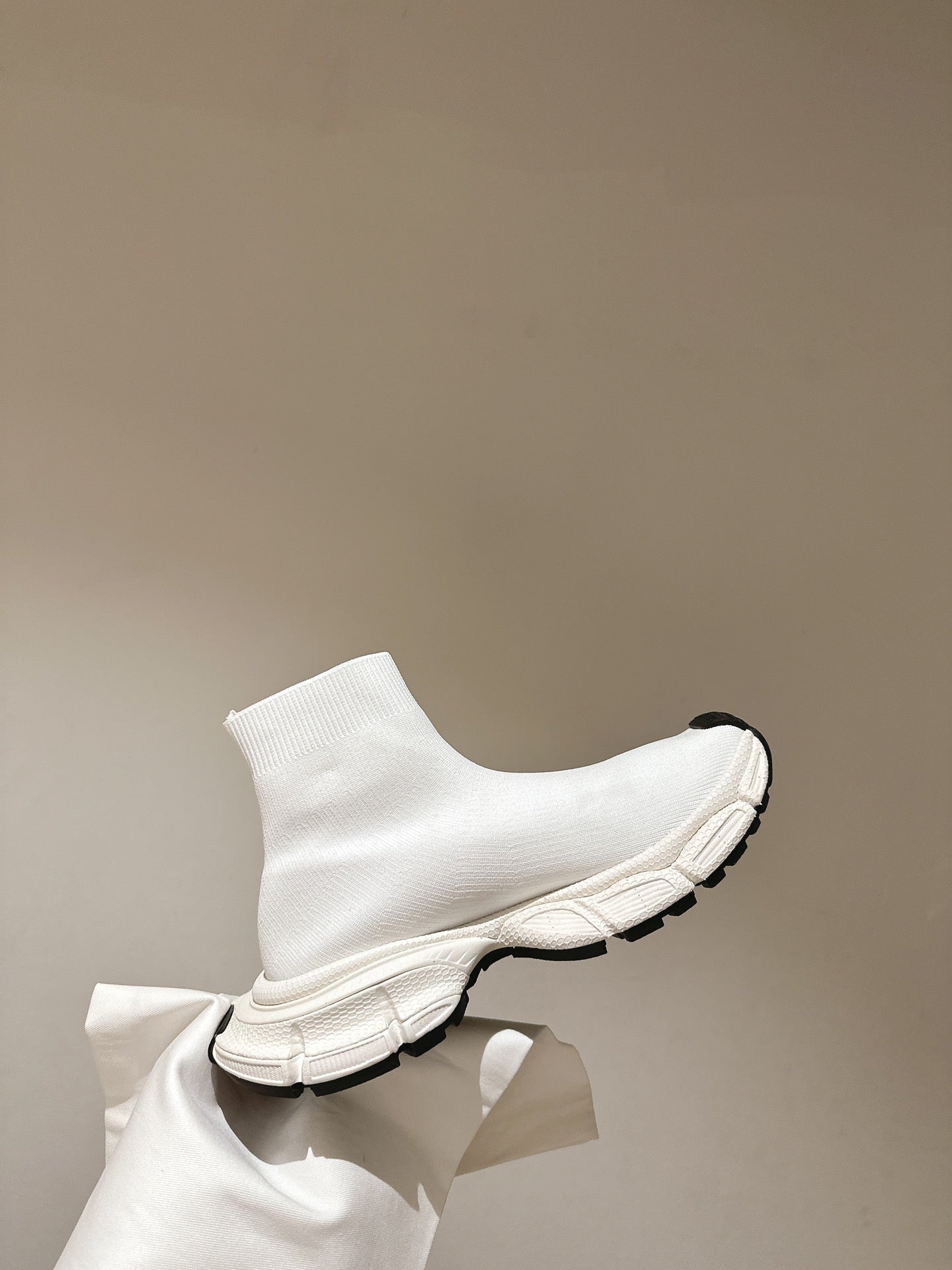 BALENCIAGA 25S SPEED TRAINER SNEAKERS 55 MM IN WHITE KNIT