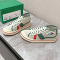 BOTTEGA VENETA ELIOT SNEAKER IN GREEN PASTEL CANVAS AND CALFSKIN