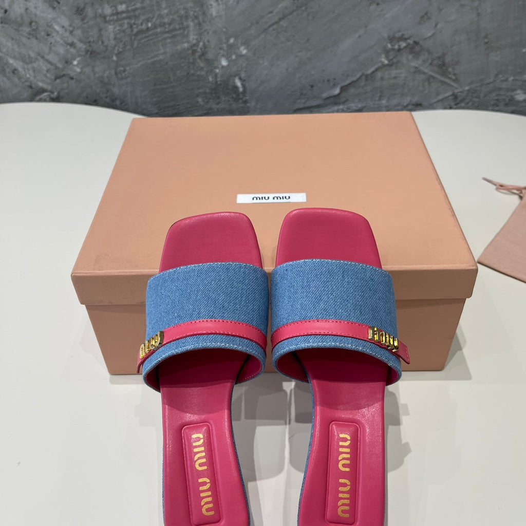 DEEP PINK HIGH HEEL WITH BLUE STRAPS AND PINK BELT