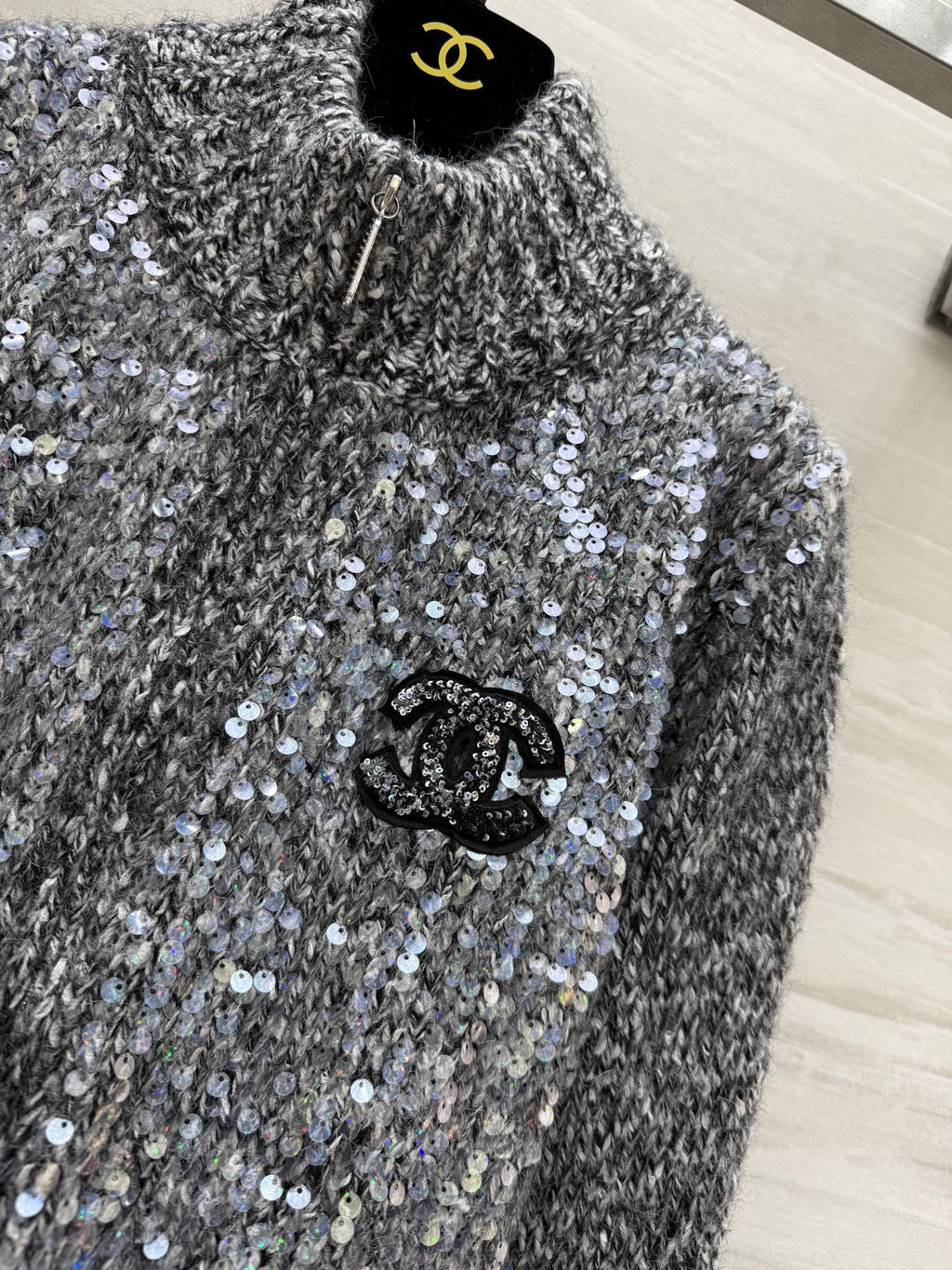 CHANEL 25S HERRINGBONE KNIT JACKET 270
