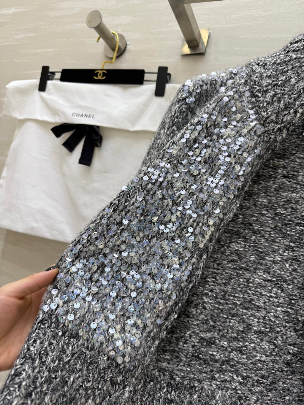 CHANEL 25S HERRINGBONE KNIT JACKET 270