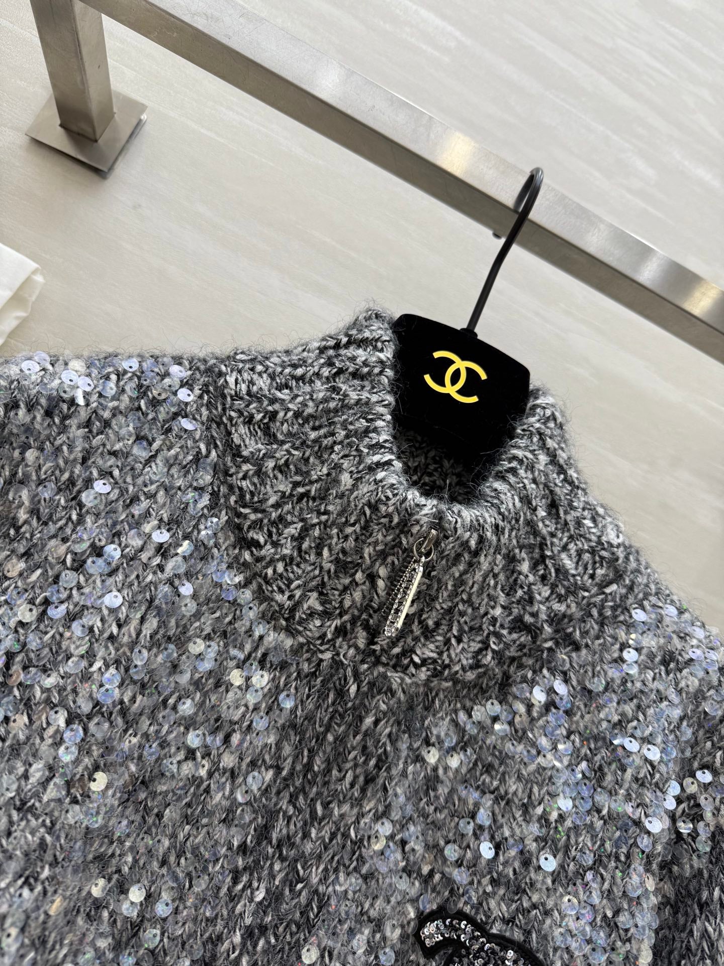 CHANEL 25S HERRINGBONE KNIT JACKET 270