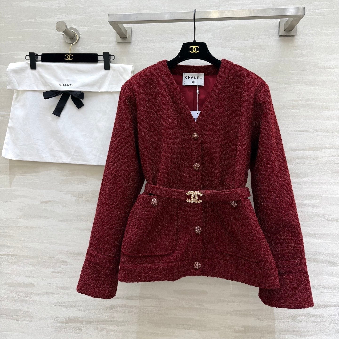 CHANEL 25S V-NECK TWEED JACKET 609
