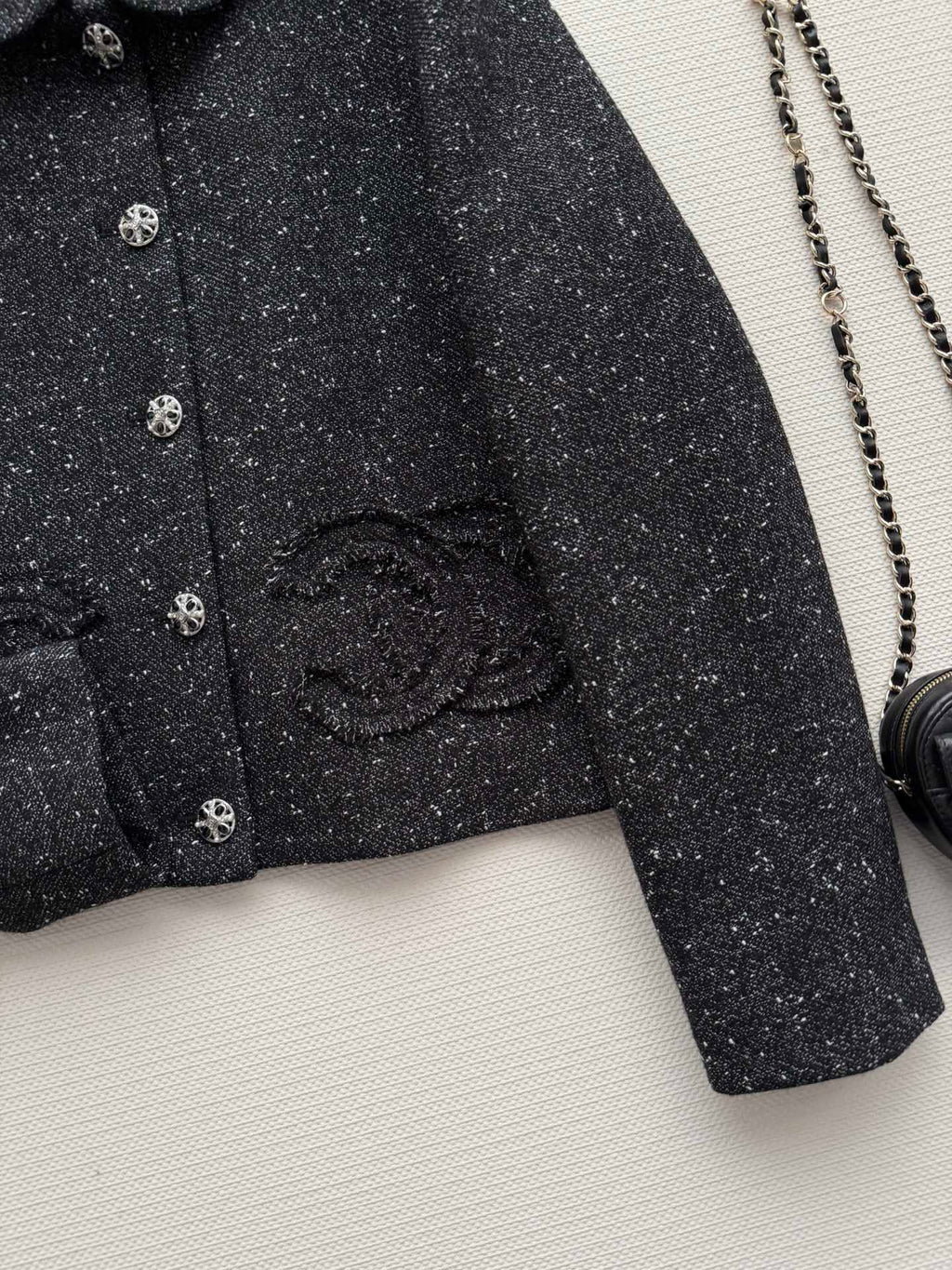 CHANEL 26S TWEED NOTCHED-COLLAR JACKET 718