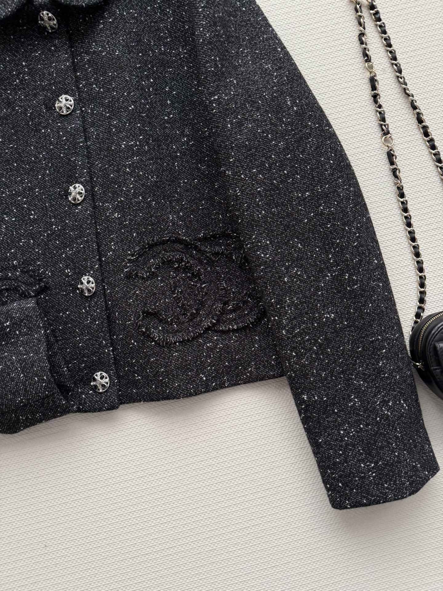 CHANEL 26S TWEED NOTCHED-COLLAR JACKET 718
