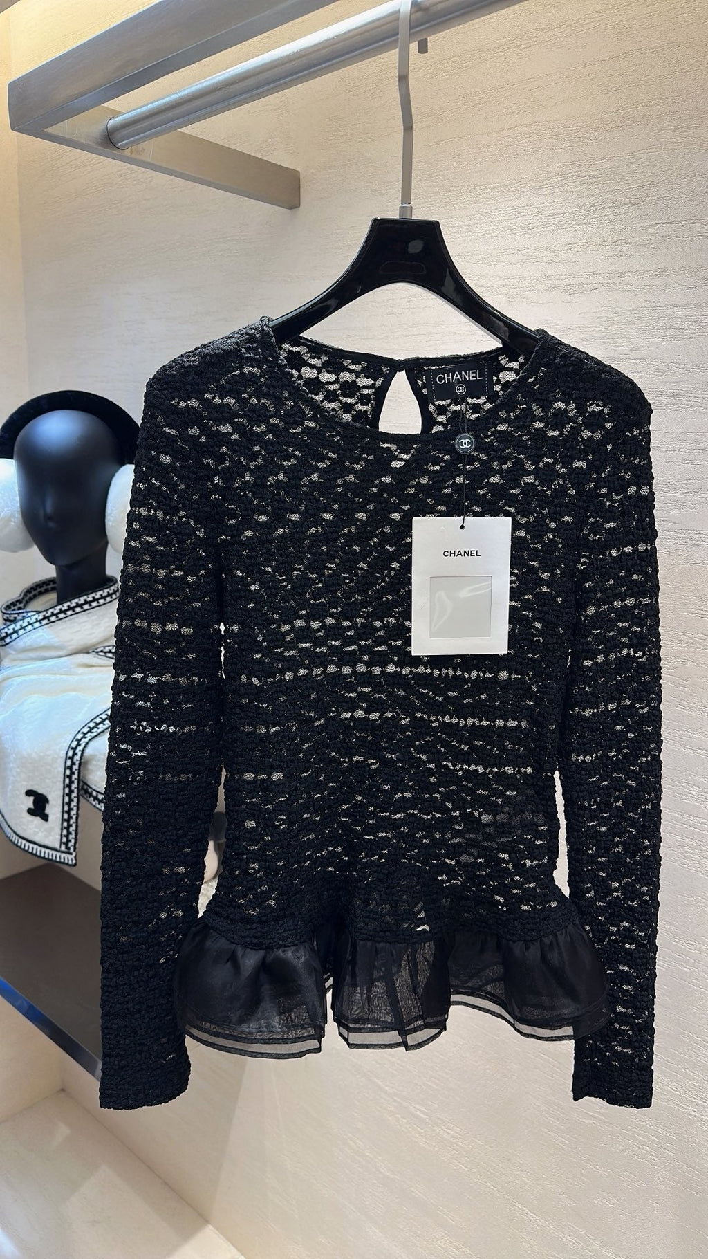 CHANEL 26S SHEER ORGANZA BLOUSE 660