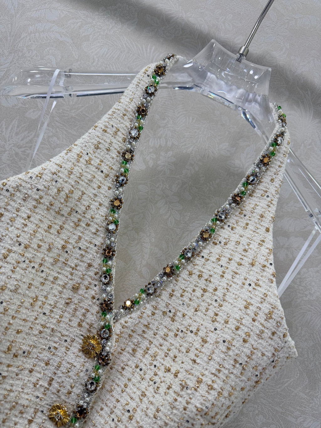 CHANEL 26S BEADED HALTER NECK VEST 821