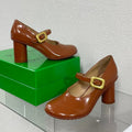 BOTTEGA VENETA ATOMIC MARY-JANE PUMP 9 CM IN BRONZE BROWN CALFSKIN