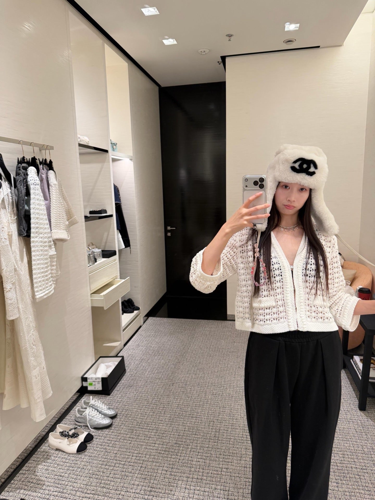 CHANEL 25S OPEN-KNIT CARDIGAN 617