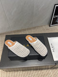 ALAIA WOVEN FLAT SHOES IN WHITE CALFSKIN STYLE 4
