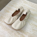 BOTTEGA VENETA ELASTIC BALLERINA FLATS IN WHITE CREAM LAMBSKIN