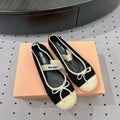 Ballet Flats Black Mix Ivory Fabric