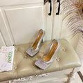 BOTTEGA VENETA STRETCH LACE-UP SANDAL IN SILVER METALLIZED MESH AND LEATHER 9 CM