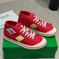 BOTTEGA VENETA ELIOT SNEAKER IN CHERRY RED CANVAS AND CALFSKIN