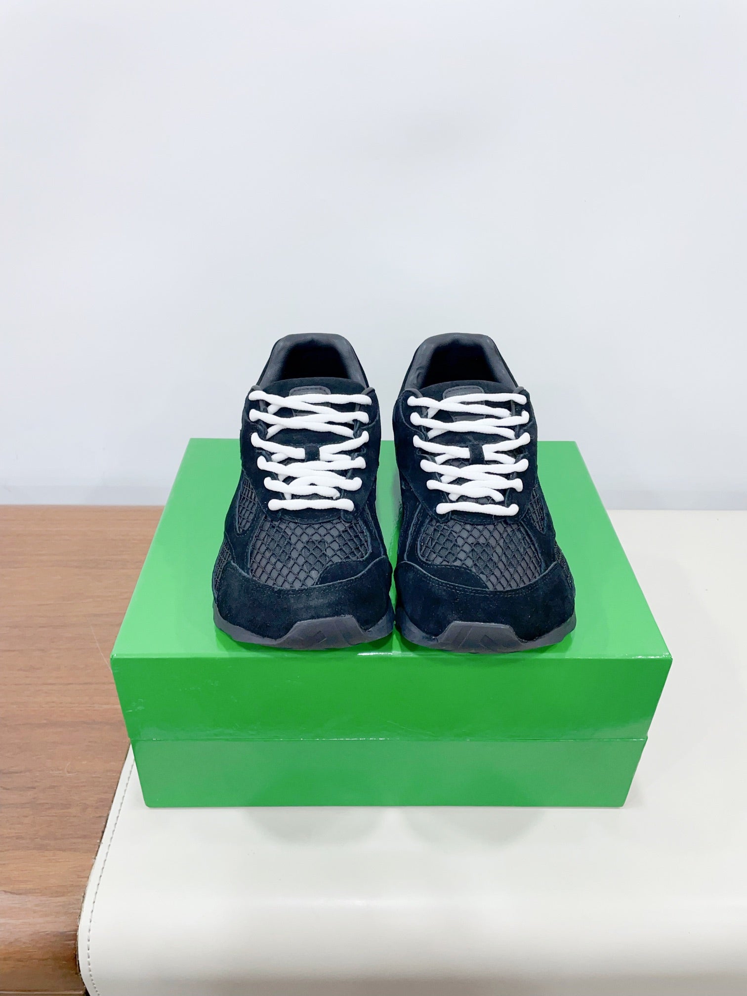 BOTTEGA VENETA ORBIT SNEAKER IN BLACK SUEDE AND TECHNICAL MESH