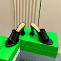 BOTTEGA VENETA HIGH MULE 95 MM IN BLACK CALFSKIN