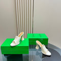 BOTTEGA VENETA HIGH MULE 95 MM IN WHITE CALFSKIN